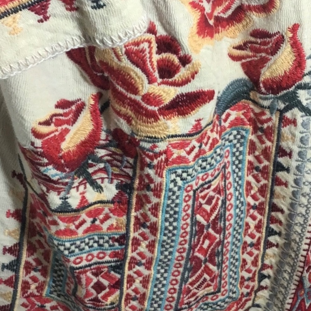Johnny Was XL MIDI hoodie 💯% cotton heavily  embroidered draped wrap jacket - Picture 6 of 16